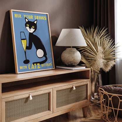 Catz Bitters Drink Vintage Poster