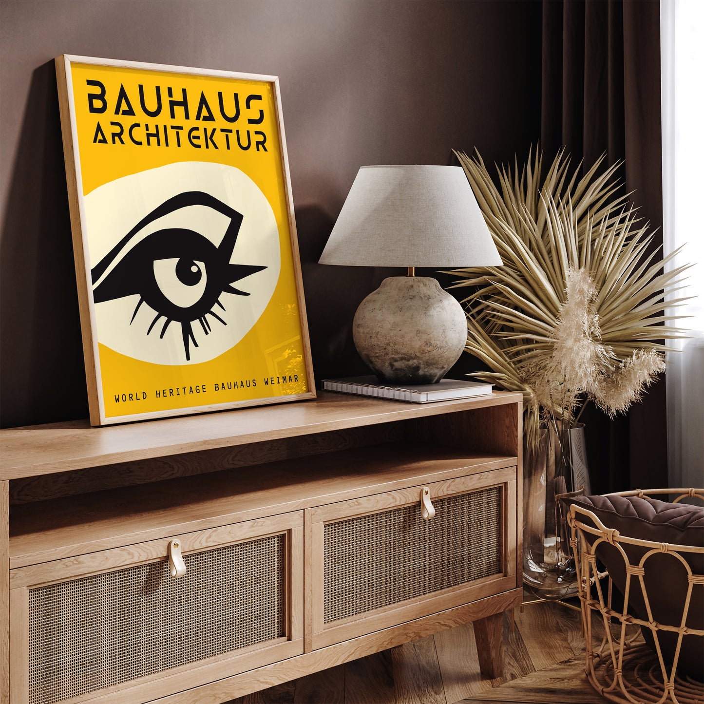 Yellow Bauhaus Eye Art Print 2024