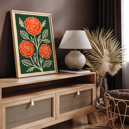 Retro Flower Art Print - Modern Botanical Wall Decor