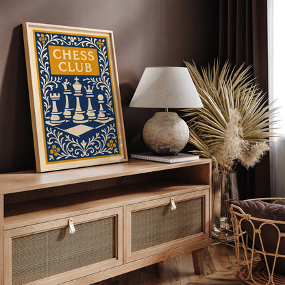 Chess Club Poster - Chess Figures Print 2026