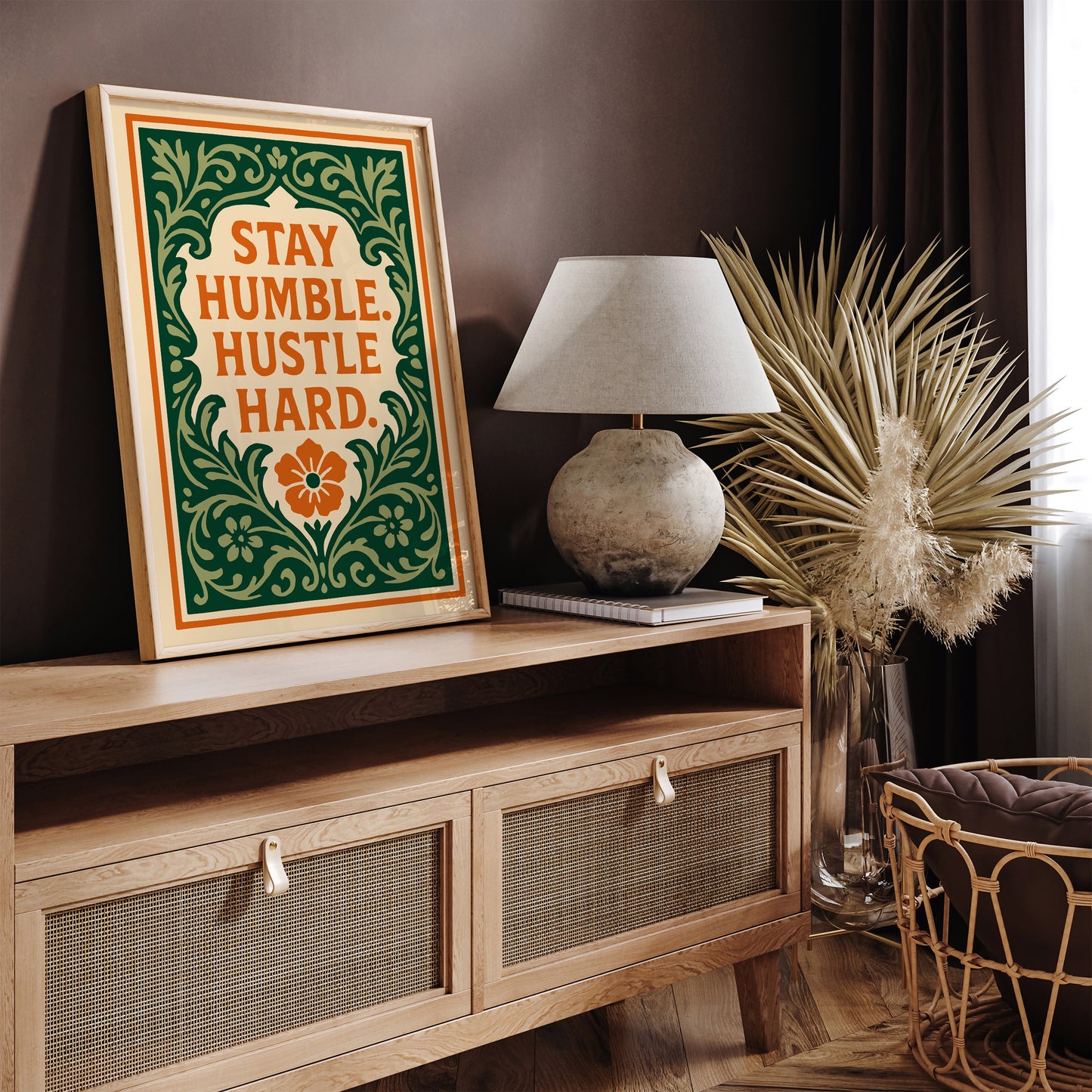 Stay Humble. Hustle Hard. Quote Art Print