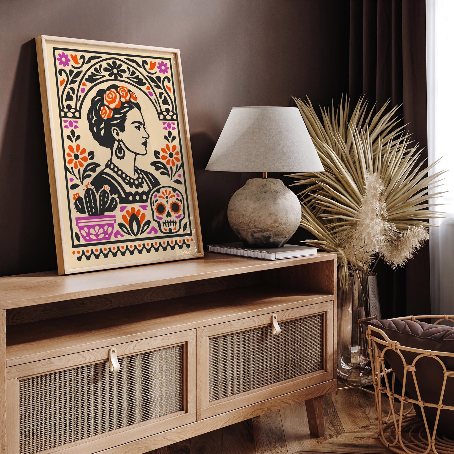 Frida Kahlo Inspired Wall Art Print – Mexican Art Poster