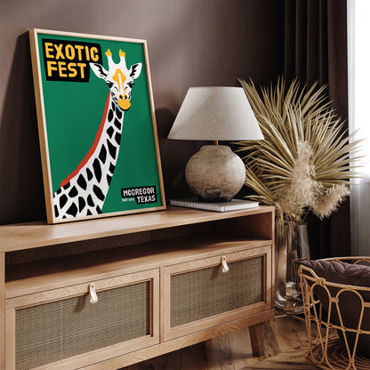 Exotic Fest - Retro Giraffe Poster