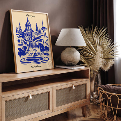Montjuïc Barcelona Cityscape Poster