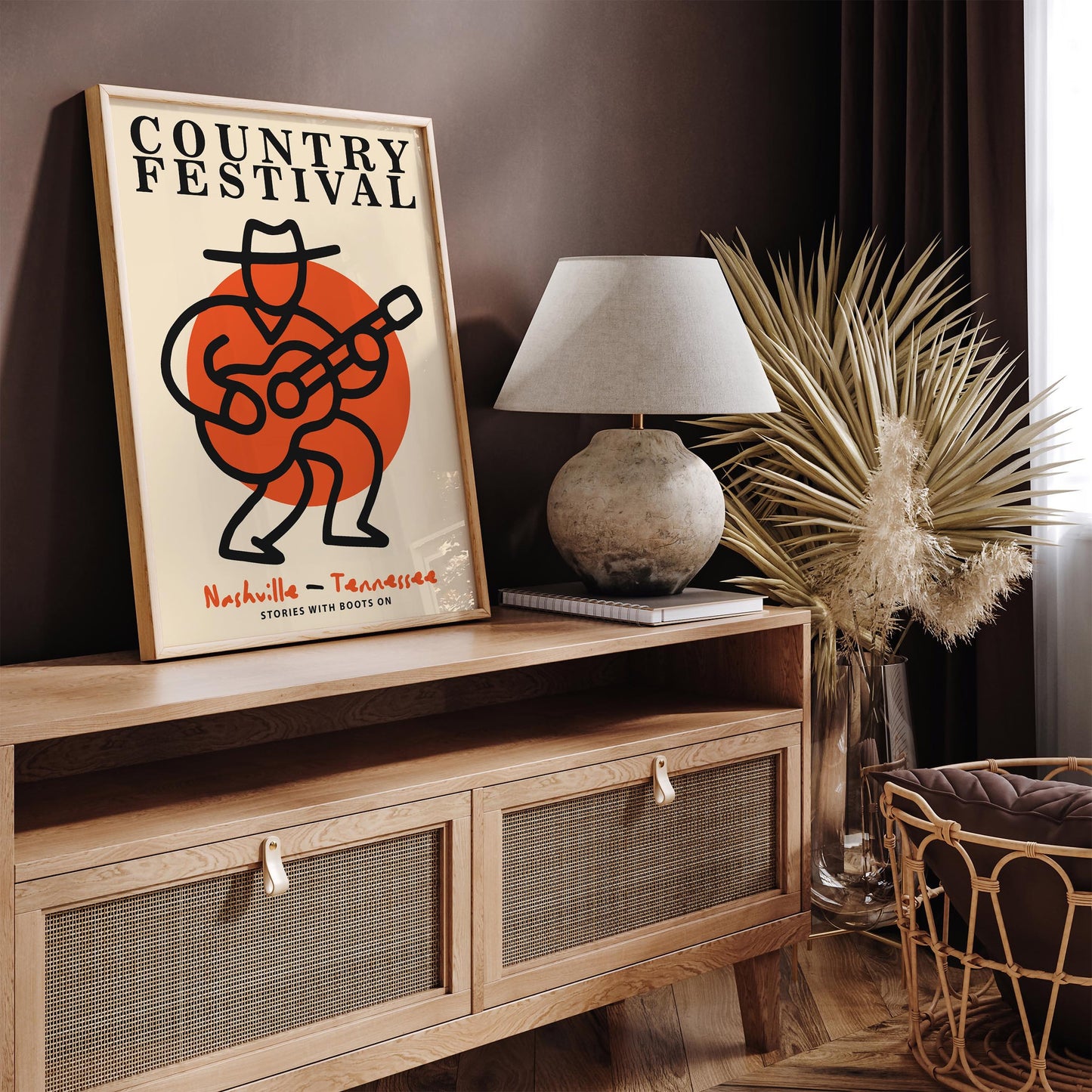 Country Music Festival Poster Nashville Wall Art Print