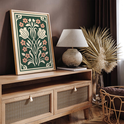 Art Nouveau Floral Wall Art Print