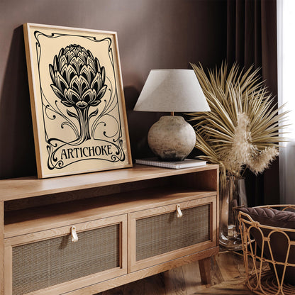 Black Vintage Artichoke Poster