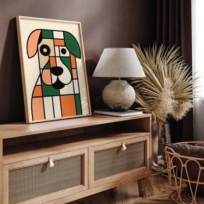 Bauhaus Dog Poster - Modern Minimalist Animal Wall Art