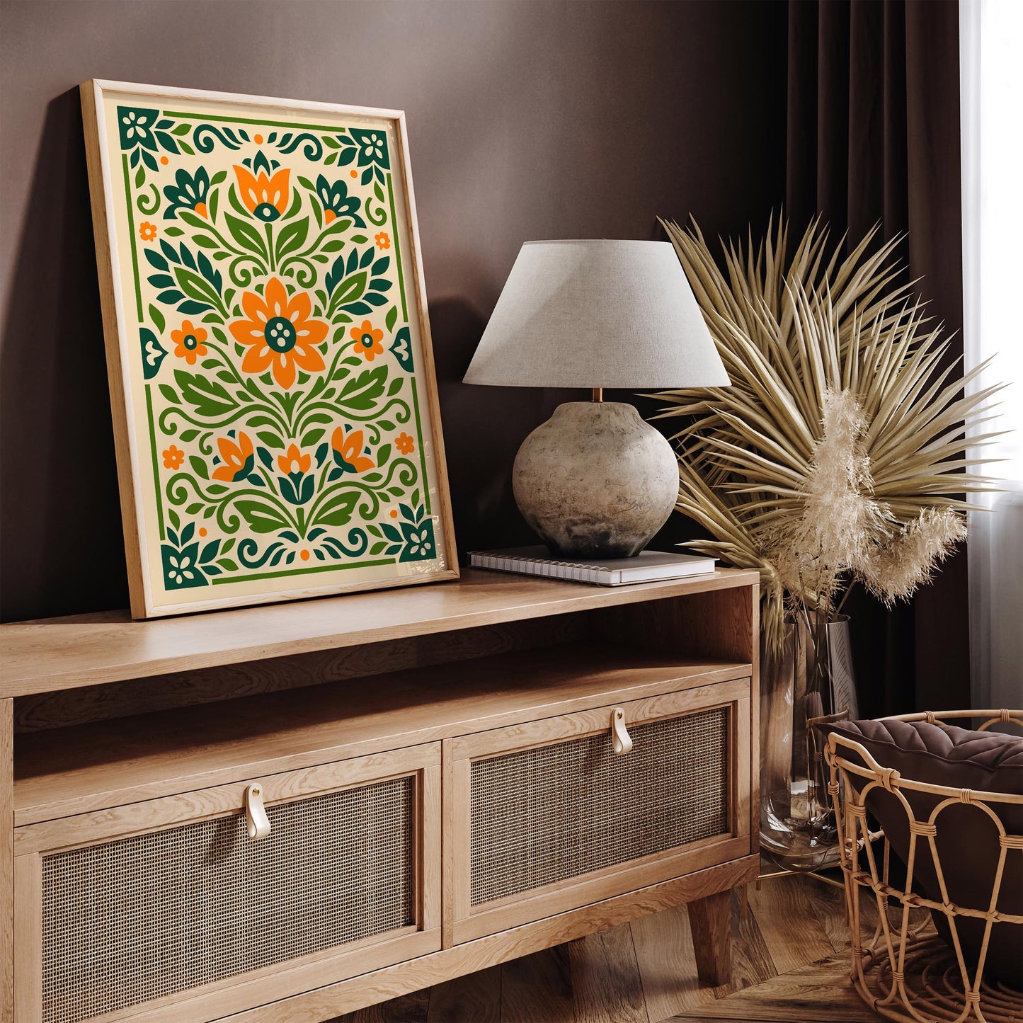 Green Floral Wall Art – Botanical Print