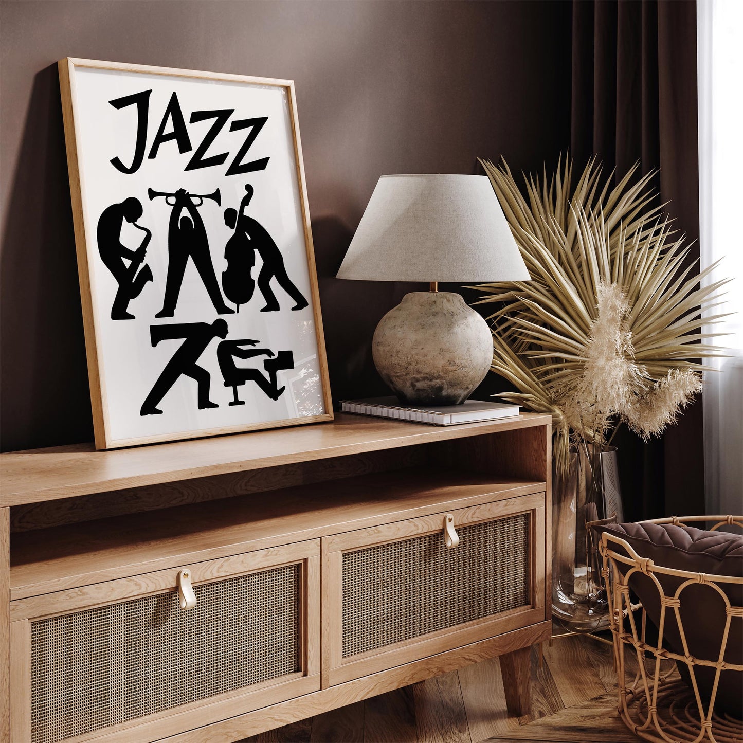Jazz Music Poster -Modern Black & White Art Print
