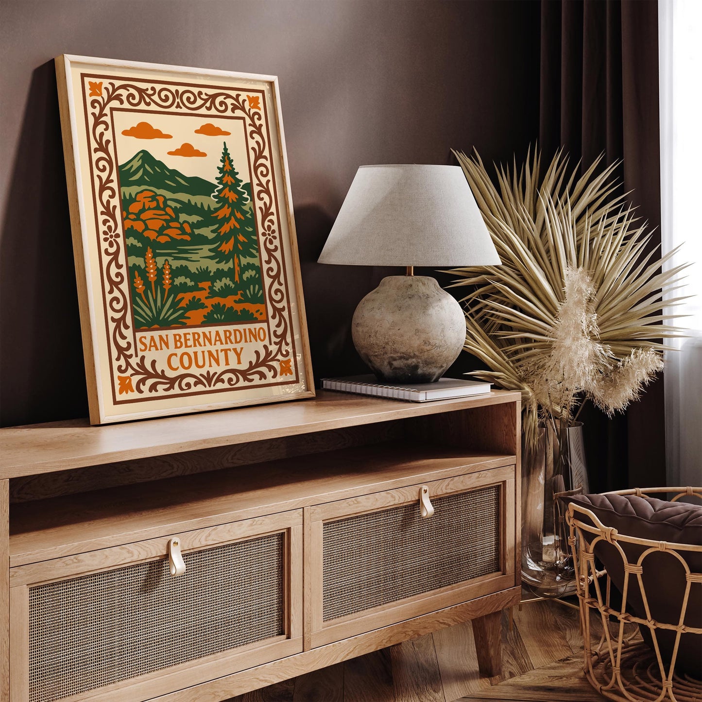 San Bernardino County Vintage Landscape Poster