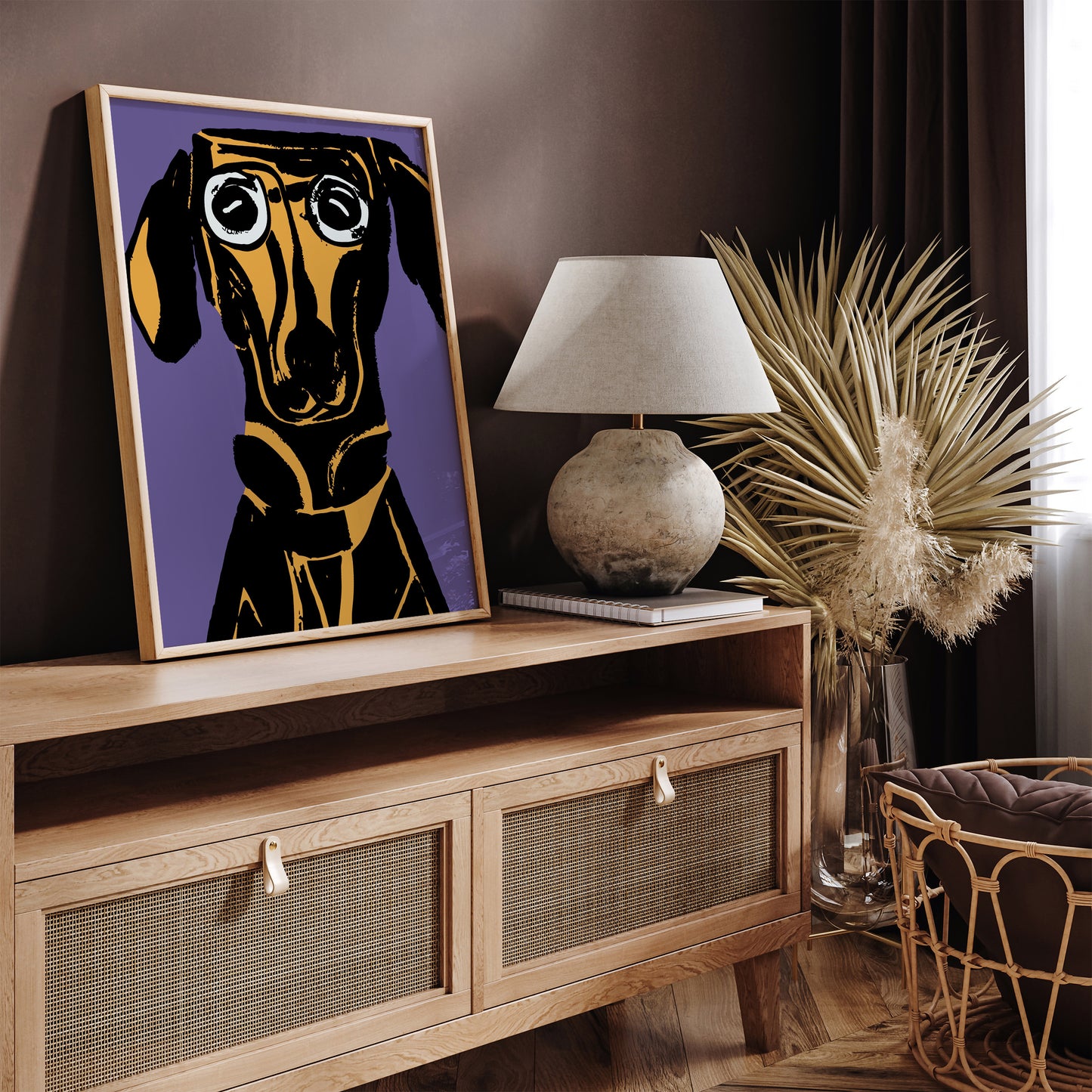 Cute Dachshund Wall Art Print