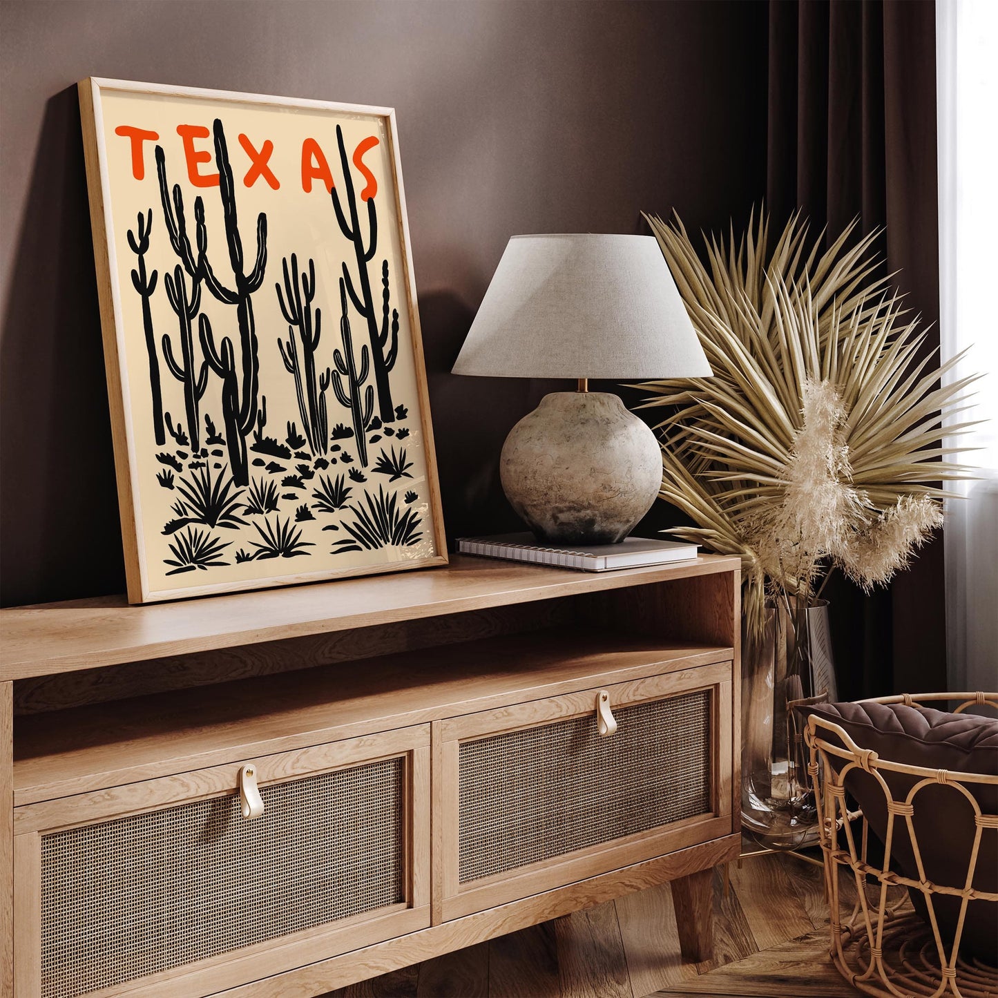 Texas Cactus Poster - Desert Plant Wall Art Print