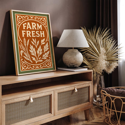 Farm Fresh Quote Poster - Farmhouse Wall Art Decor