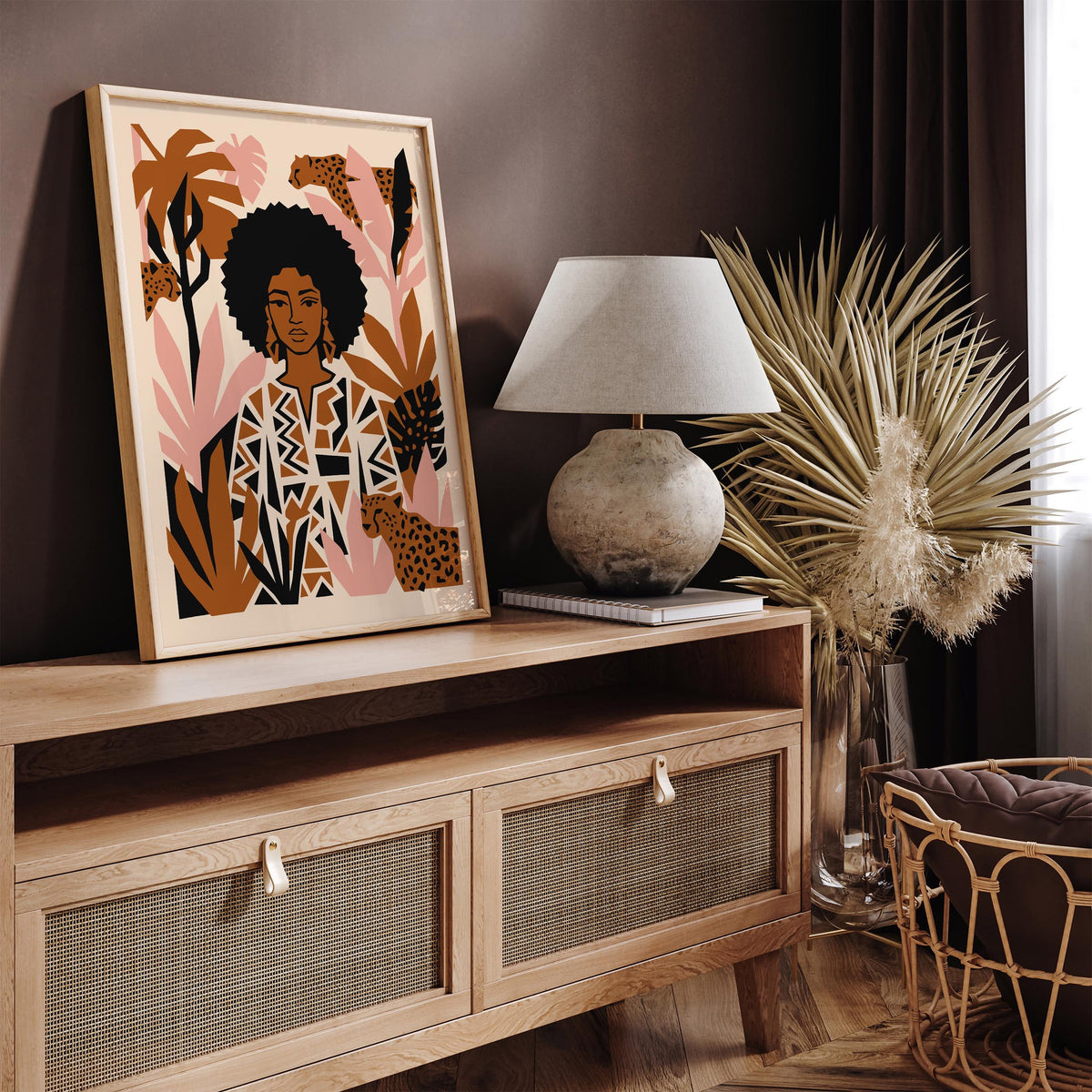 Boho Chic Woman Cheetah Poster