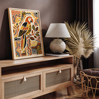 Bohemian Parrot Bird Poster