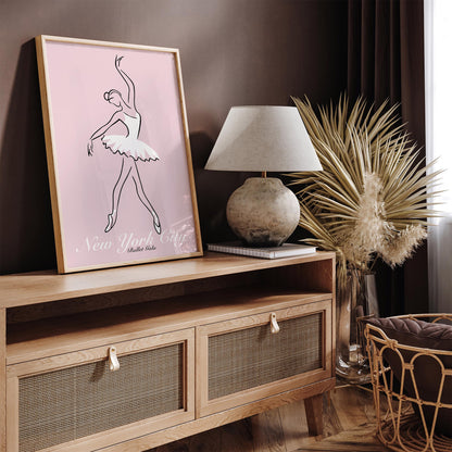 New York City Ballet Gala Poster - Pink Ballerina Wall Art