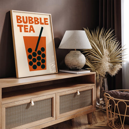 Bubble Tea Poster - Retro Minimalist Kitchen Print