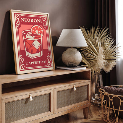 Negroni L'Aperitivo Cocktail Poster