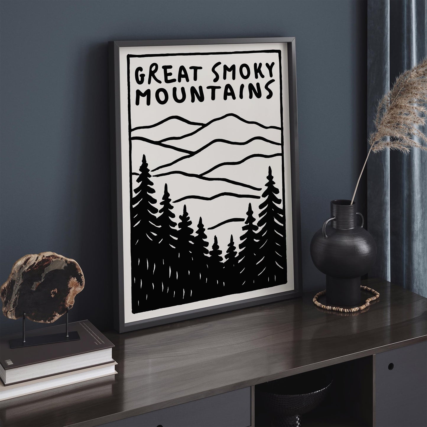 Great Smoky Mountains Black & White Poster