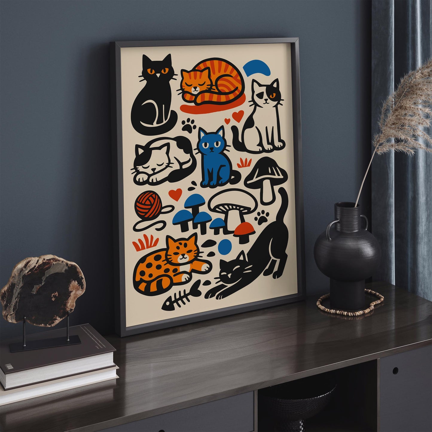 Funny Cat Wall Art Print