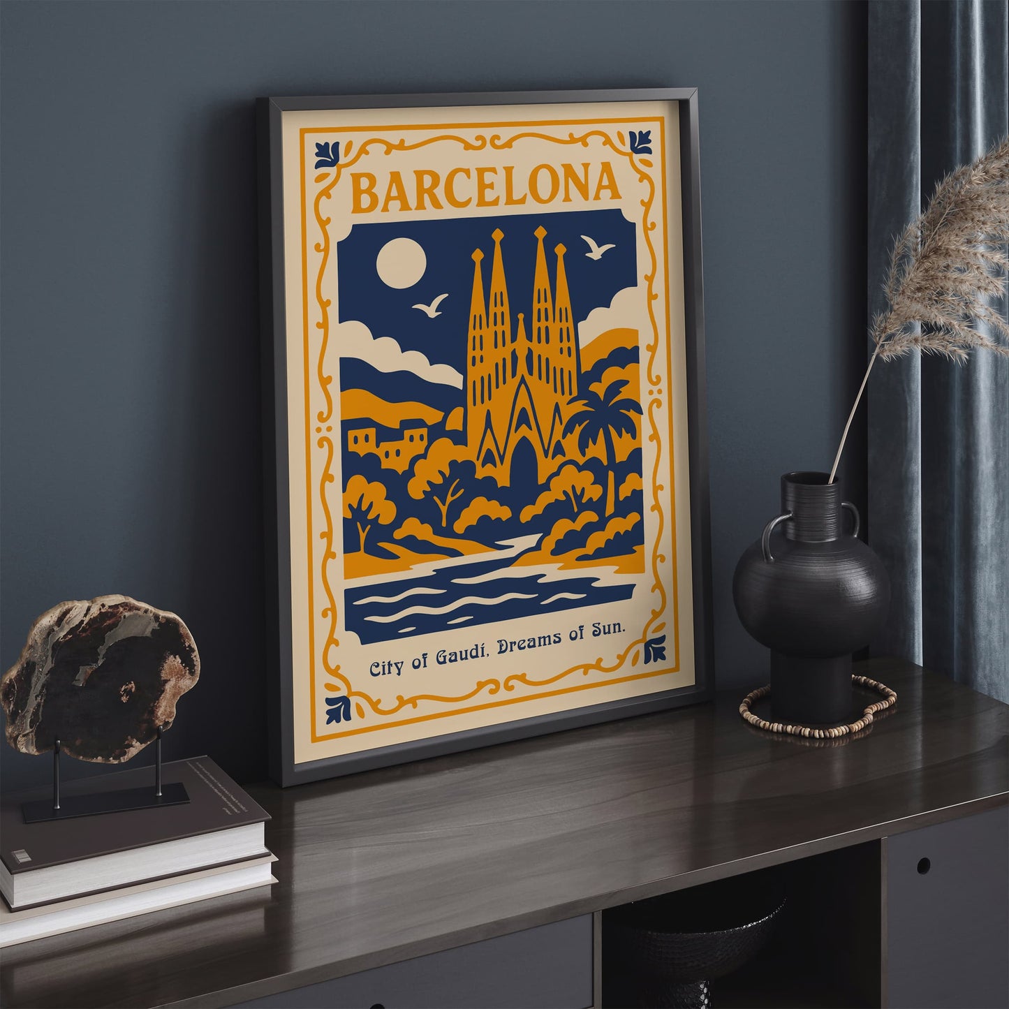 Barcelona City of Gaudi Travel Poster