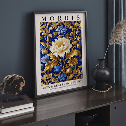 William Morris Gold and Blue Floral Wall Art