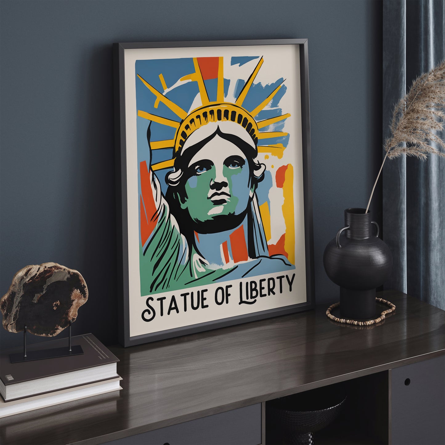 Statue of Liverty Retro Mid-Century Poster