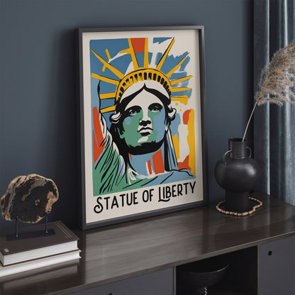 Statue of Liverty Retro Mid-Century Poster