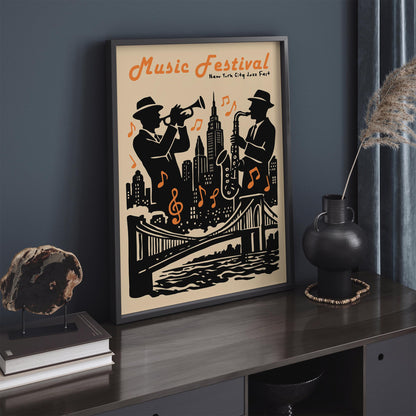 Music Festival Poster - Jazz Fest Retro Wall Art