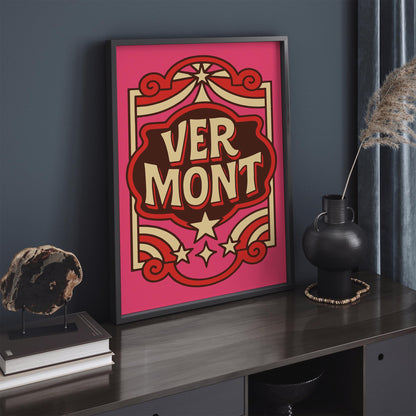 Vermont Travel Poster Funhouse Home Decor