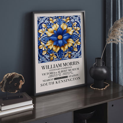 William Morris Blue Art Nouveau Poster