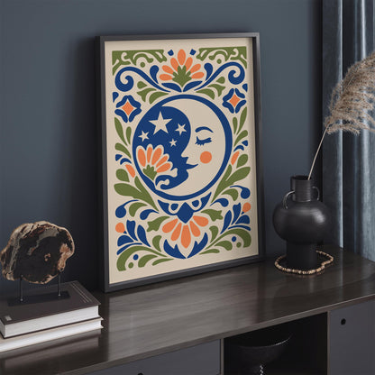 Cute Moon Poster - Kids Room Wall Art