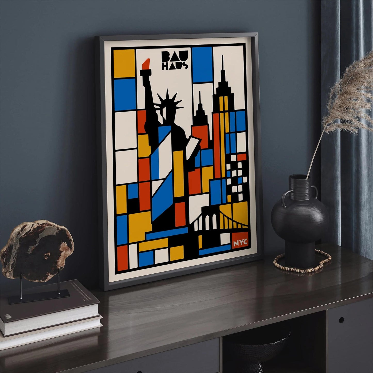 Bauhaus NYC Exhibition Poster - Retro Geometric Art Print