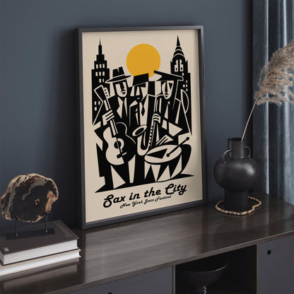 Sax in the City Poster - New York City Jazz Festival Print