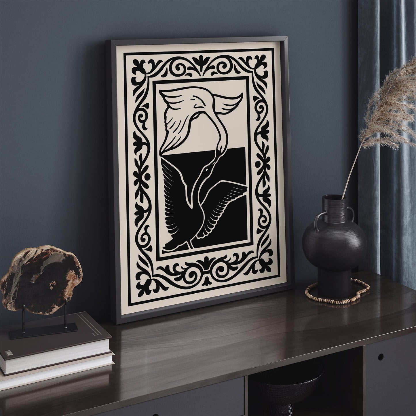 Black & White Swan Poster