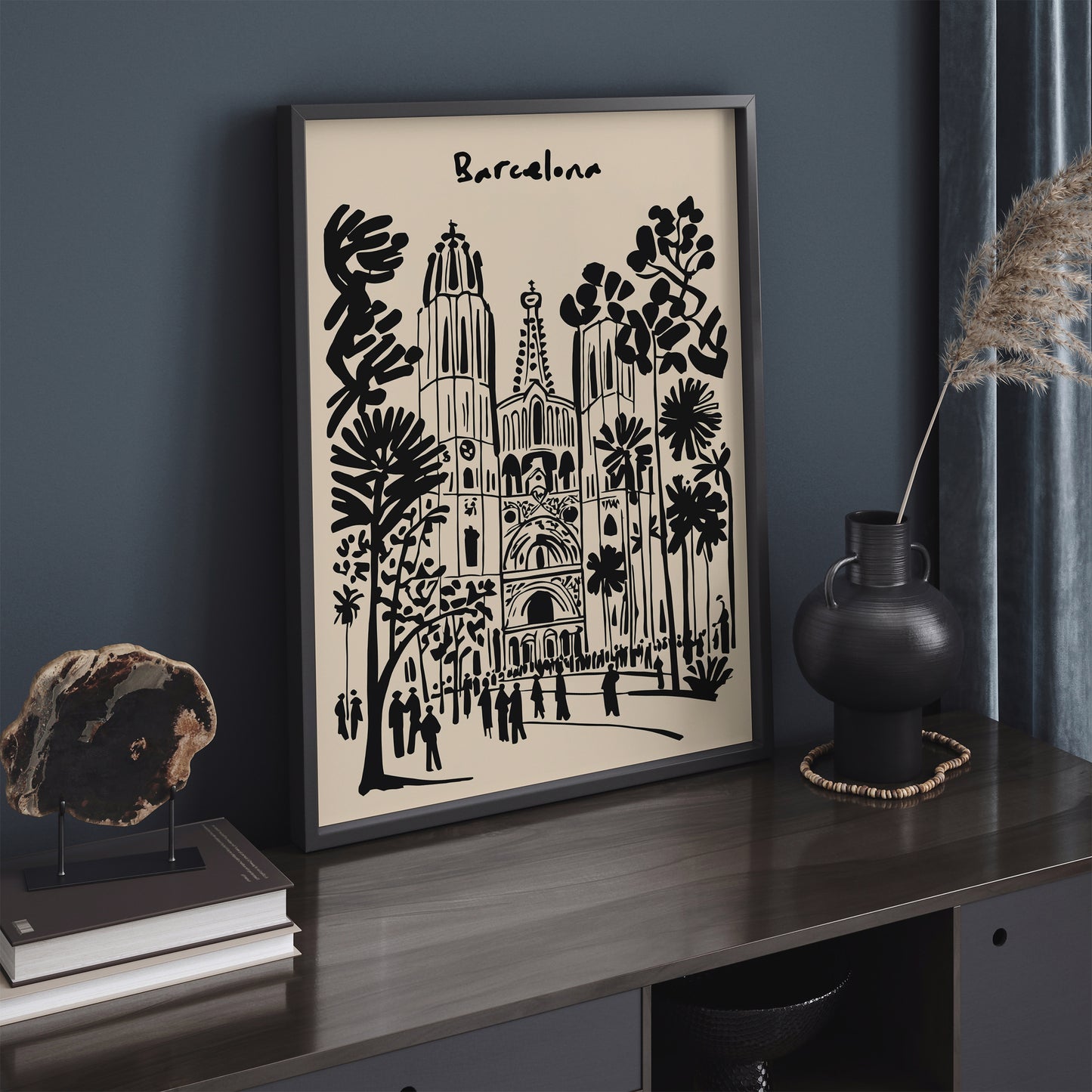 Barcelona Architecture Sketch Art Print