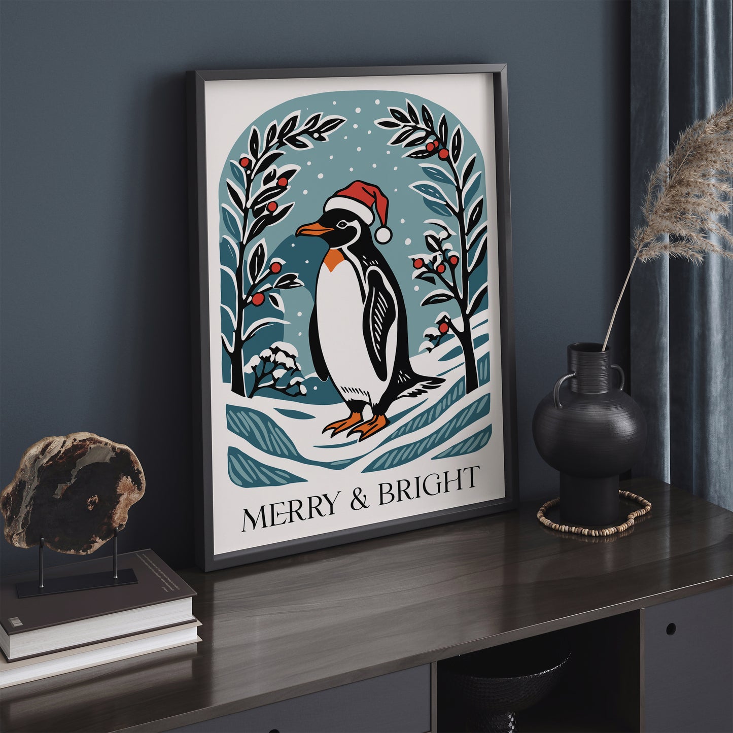 Cute Christmas Penguin Poster