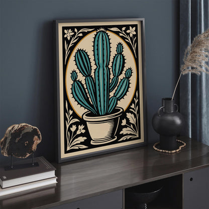 Eclectic Victorian Cactus Plant Poster
