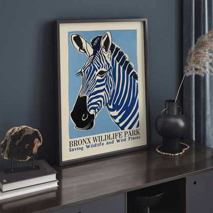 Bronx Zoo Vintage Zebra Poster