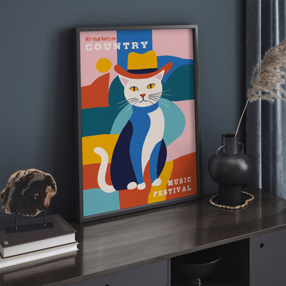 Country Music Festival Cat Poster