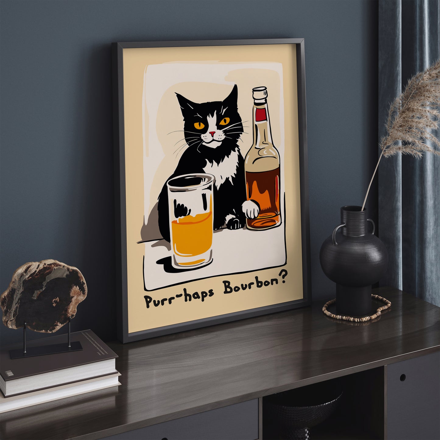 Funny Bourbon Cat Poster