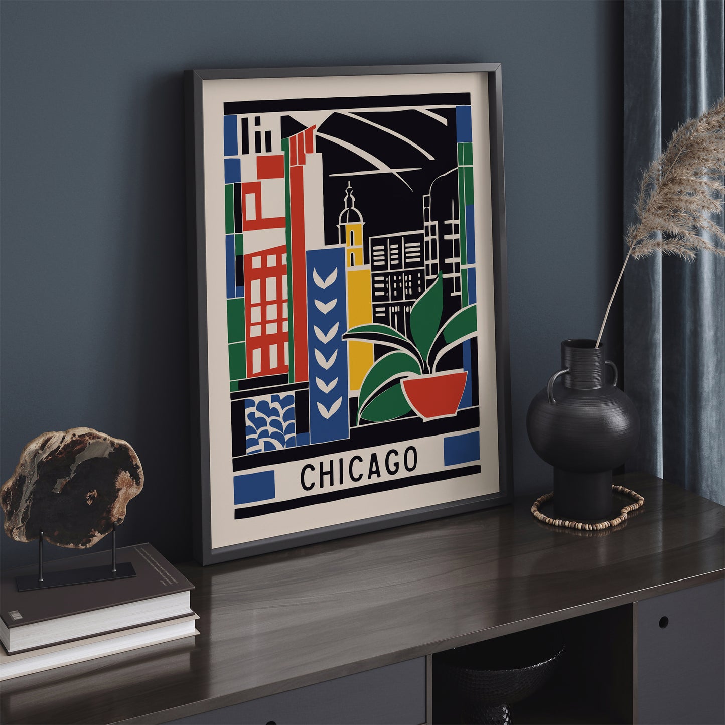 Chicago Retro Travel Art Print