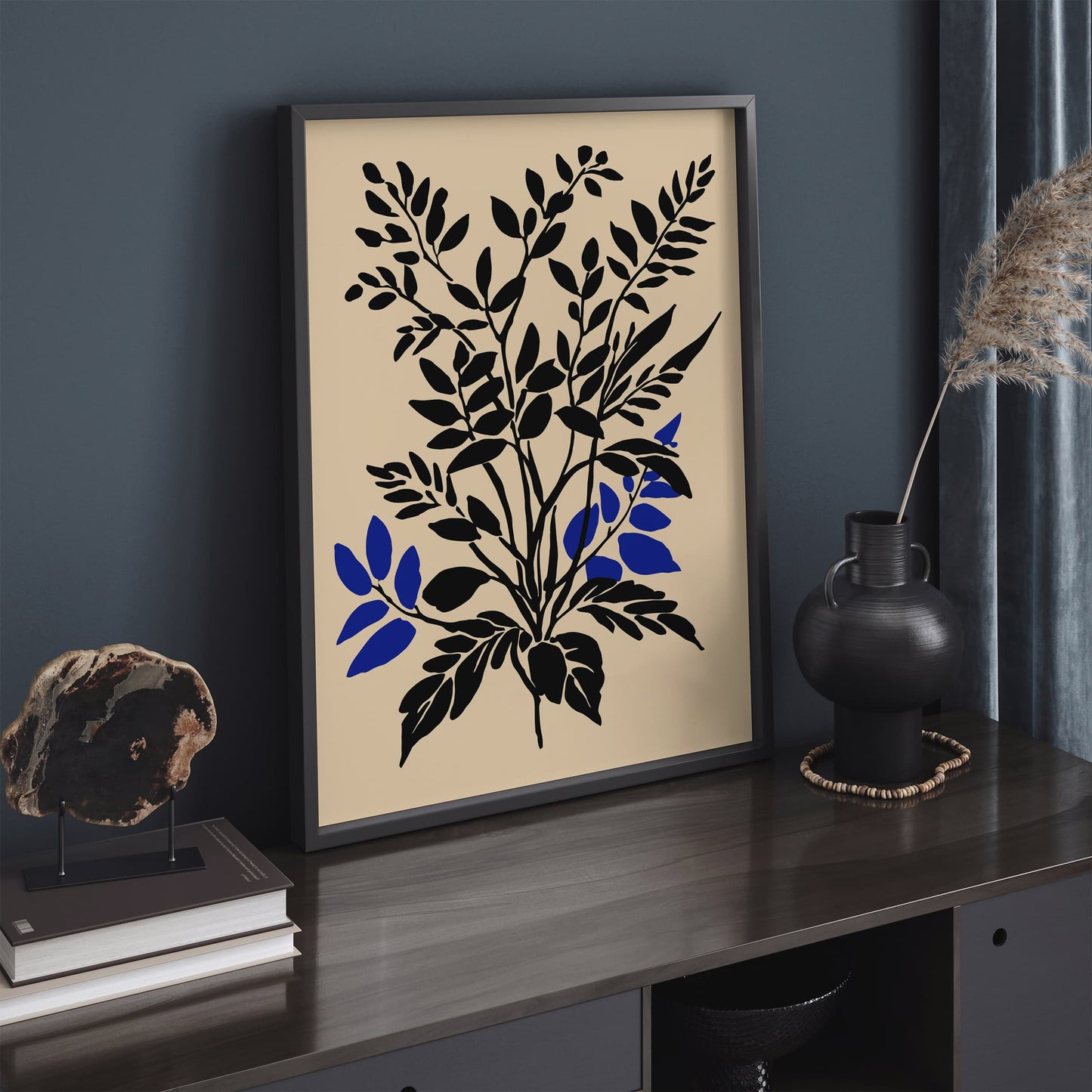 Botanical Black Ink Print - Modern Shape Art