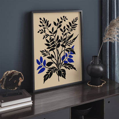 Botanical Black Ink Print - Modern Shape Art