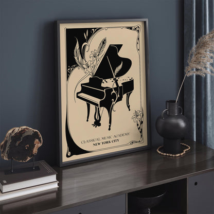 New York City Classical Music Academy Art Nouveau Poster