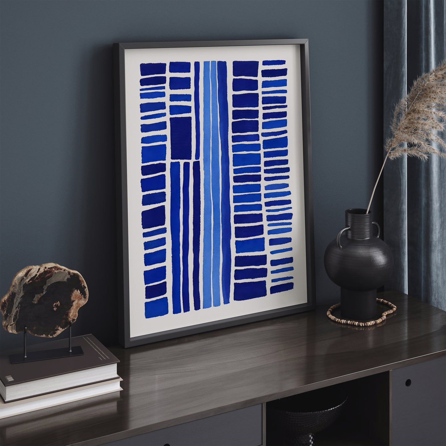 Modern Blue Minimalist Wall Art Print