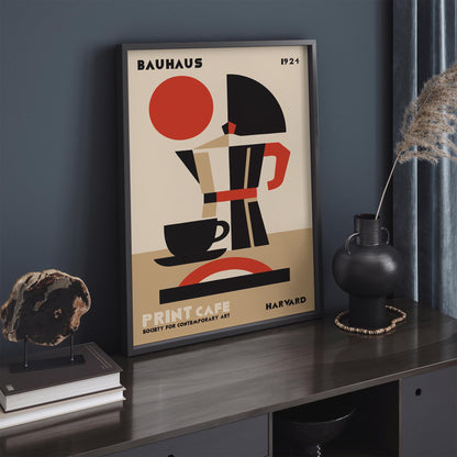 Bauhaus Cafe Harvard Exhibition Poster – Modern Art Wall Print