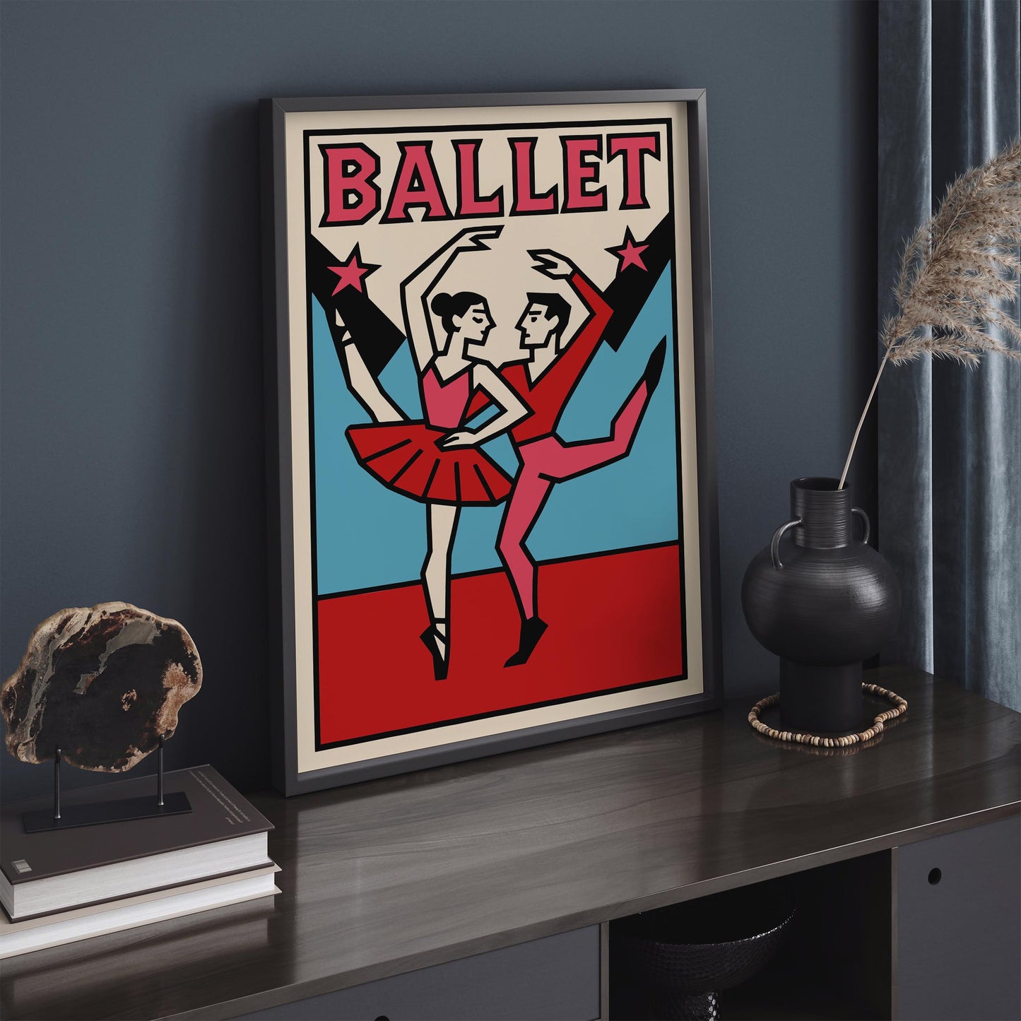 Retro Ballet Poster Print