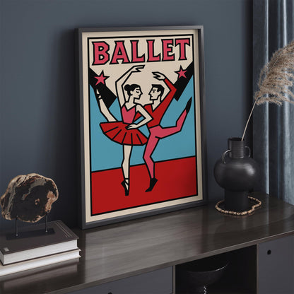 Retro Ballet Poster Print